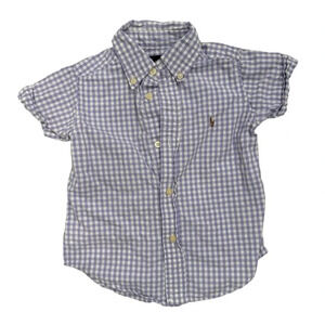 Ralph Lauren Short Sleeve Button Down Purple Gingham Shirt